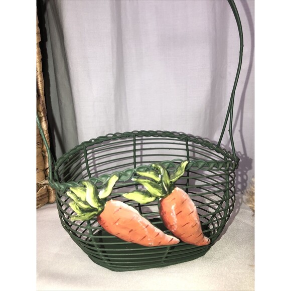 Vtg Easter decor lot  egg basket/Brass Button Collectable bunny plush/candles - Picture 4 of 16